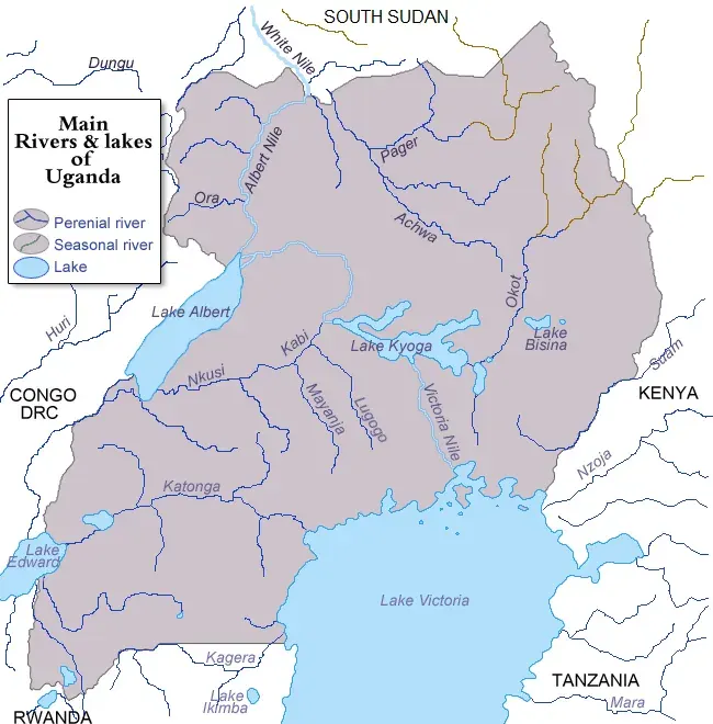 La carte Rivière Achwa