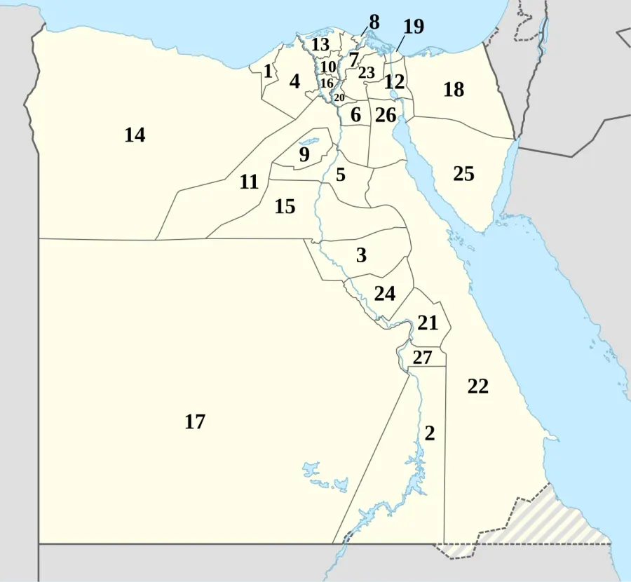 The Governorates of Egypt card