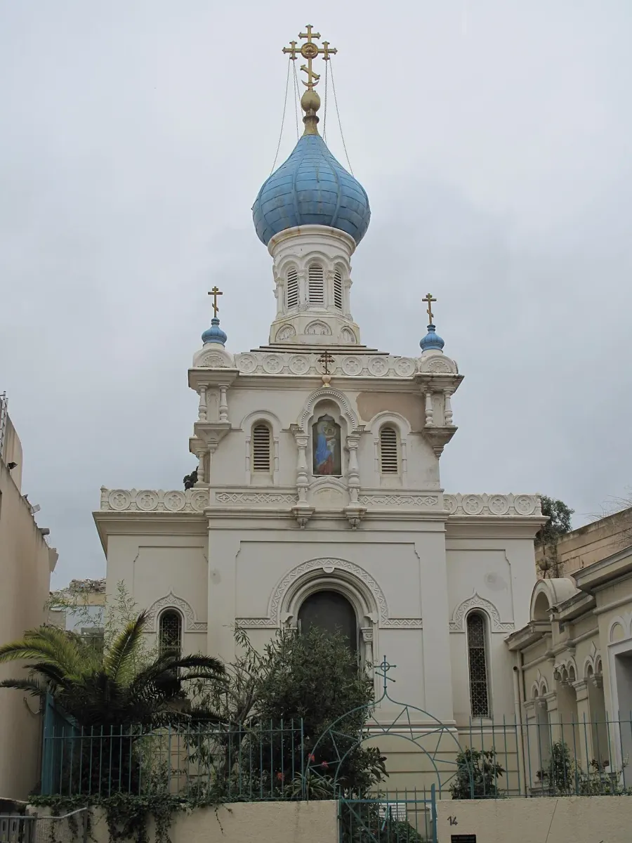 La carte Église russe de Menton