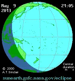 The Solar eclipse of May 10, 2013 card