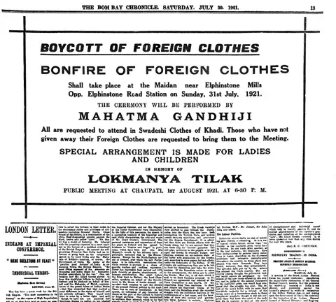 La carte Mouvement Swadeshi