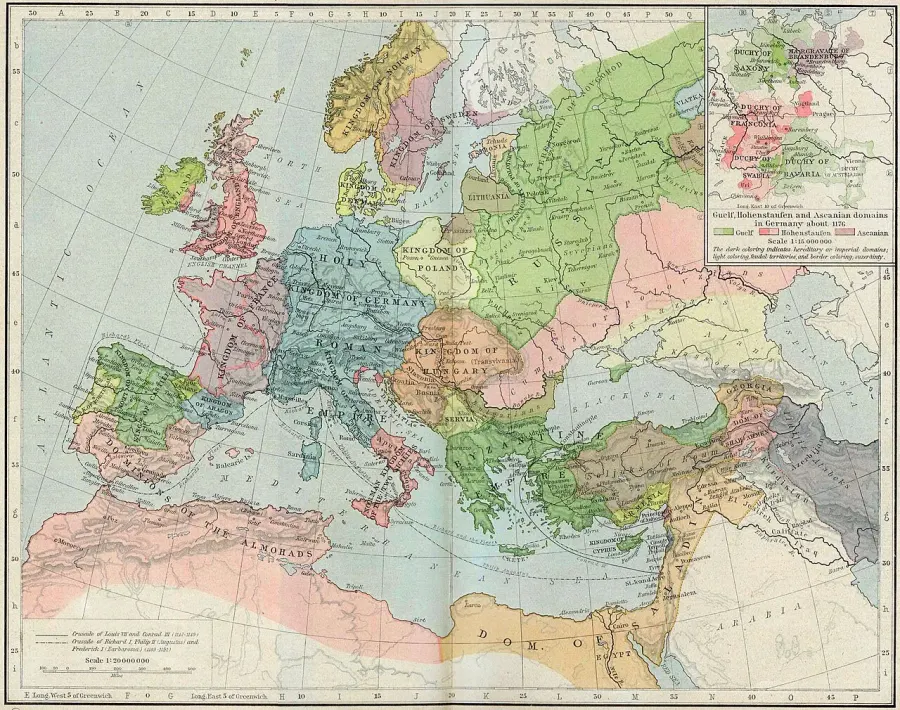 La carte Moyen Âge central