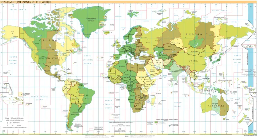 La carte UTC−12:00