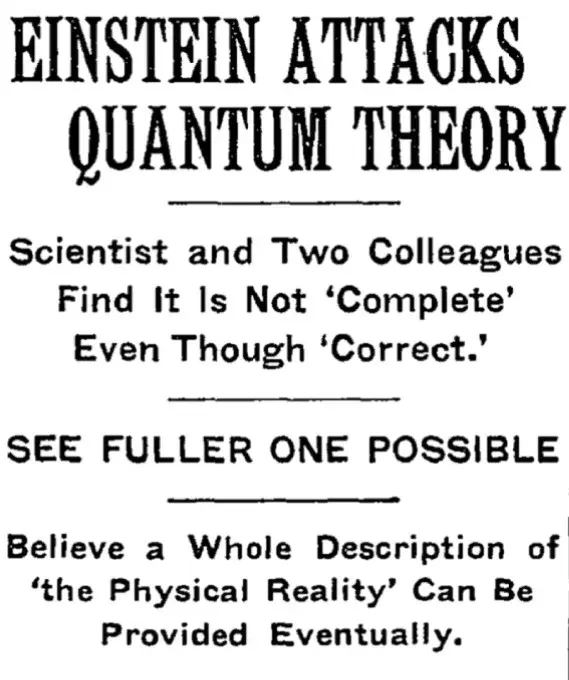The Einstein–Podolsky–Rosen paradox card