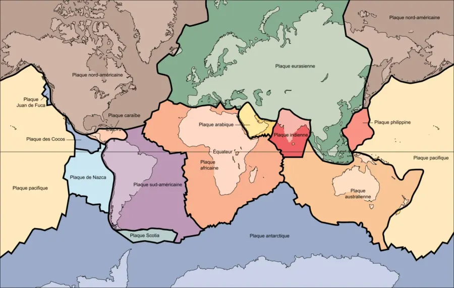 La carte Plaque tectonique
