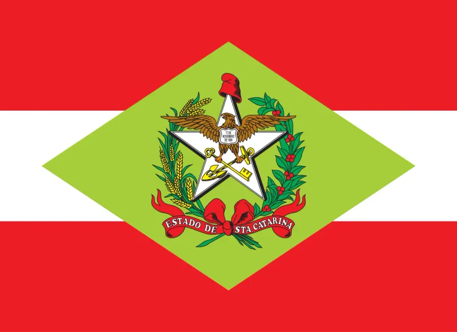 La carte Drapeau de l'État de Santa Catarina
