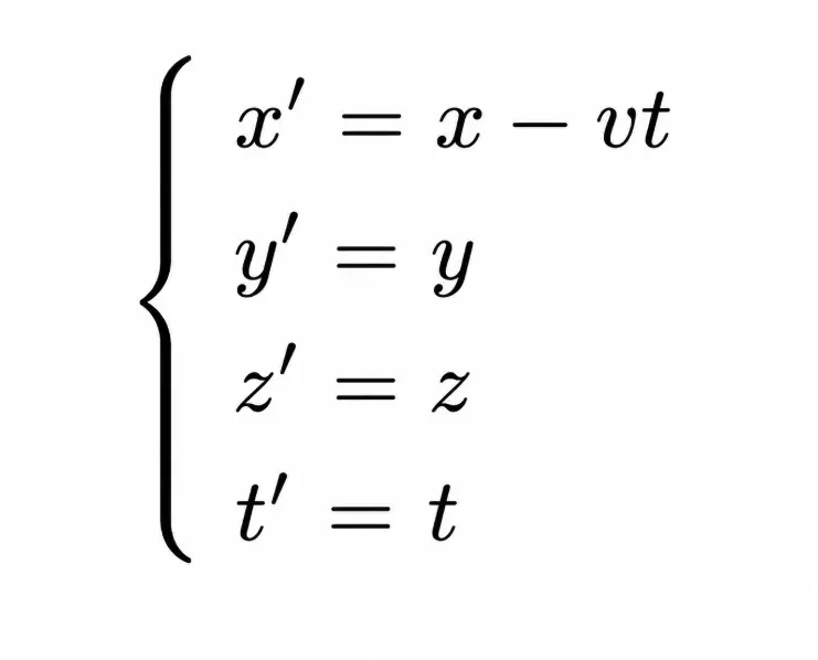 The Galilean transformation card