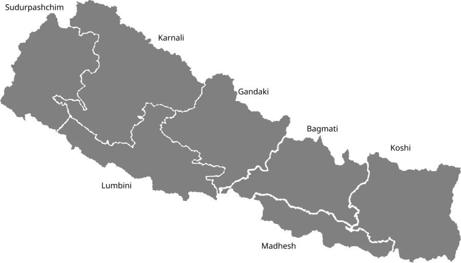 La carte Provinces du Népal