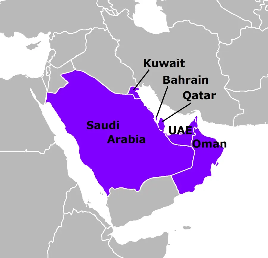 The Arab states of the Persian Gulf card