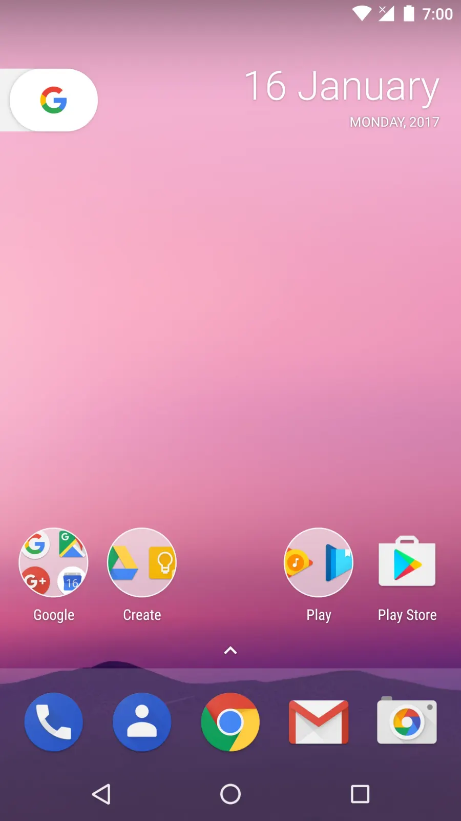 The Android Nougat card