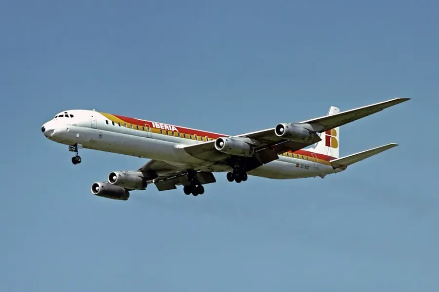 La carte Douglas DC-8