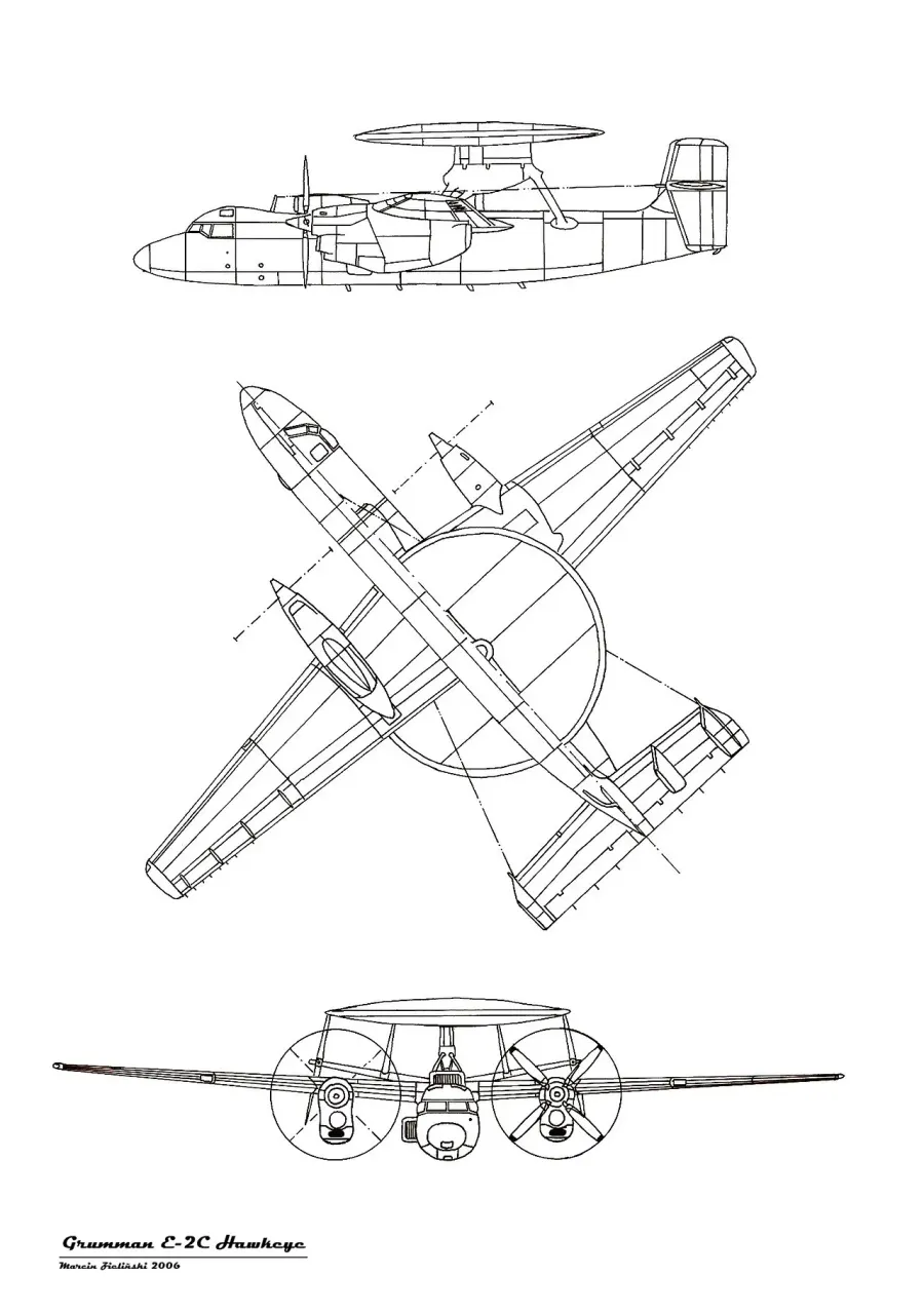 La carte Grumman E-2 Hawkeye
