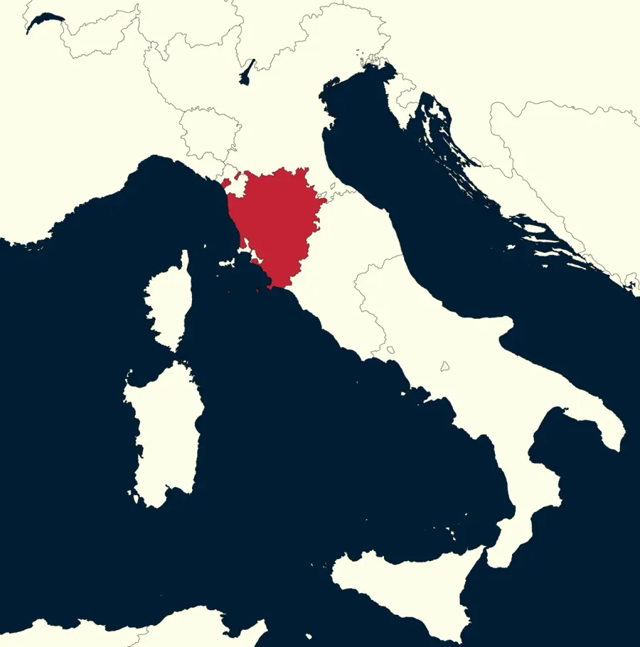 La carte Royaume d'Étrurie