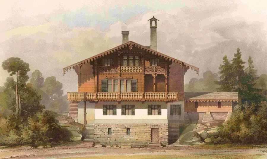 The Swiss chalet style card