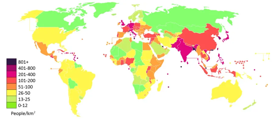 The Population density card