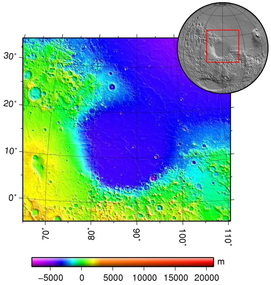 La carte Isidis Planitia
