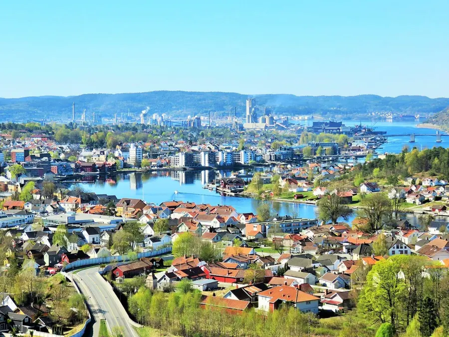 La carte Porsgrunn