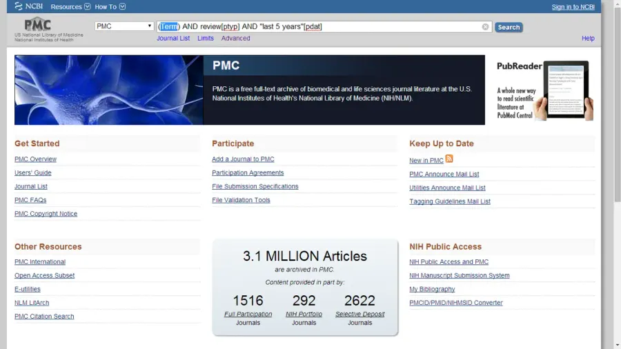The PubMed Central card
