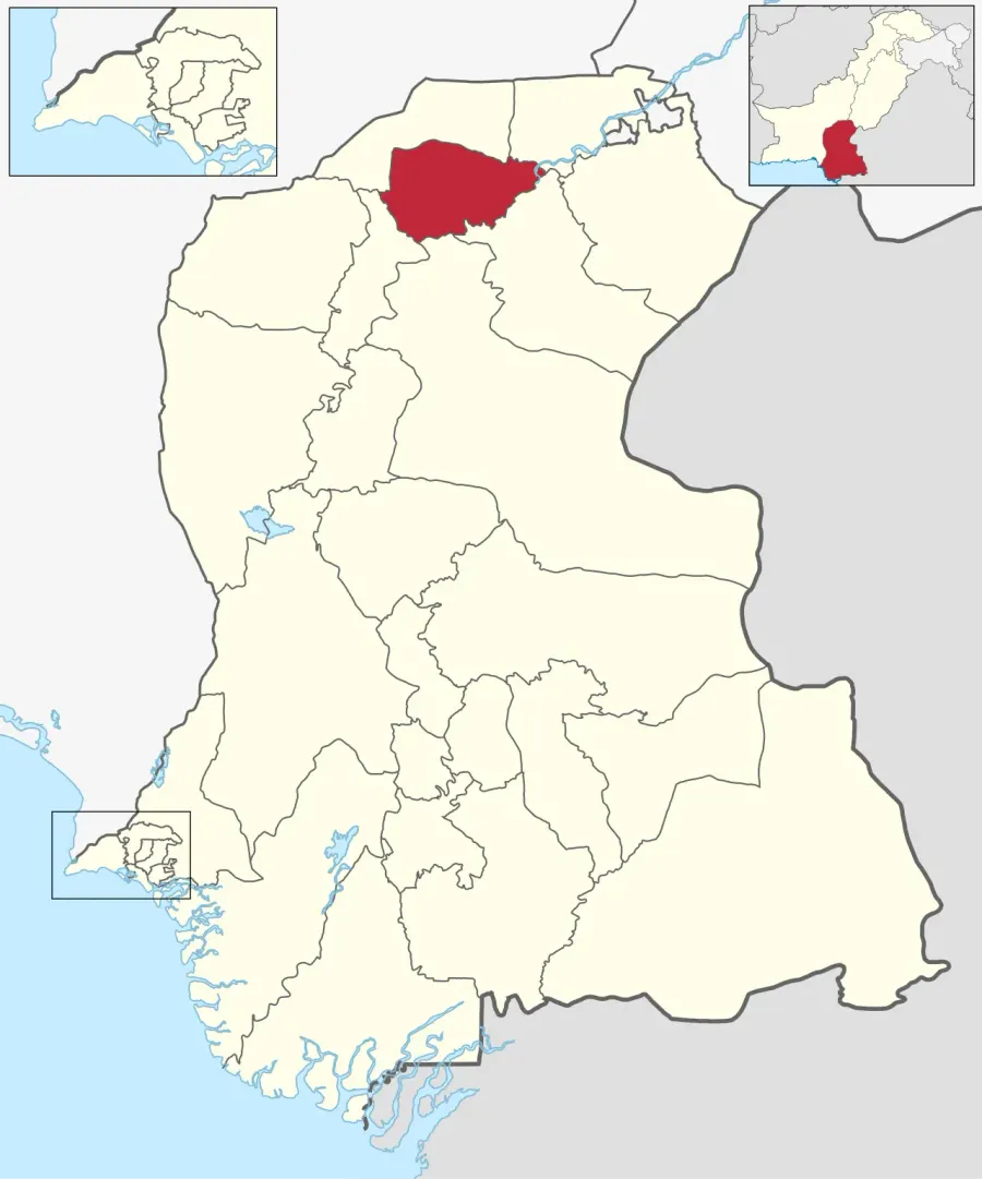 La carte District de Shikarpur