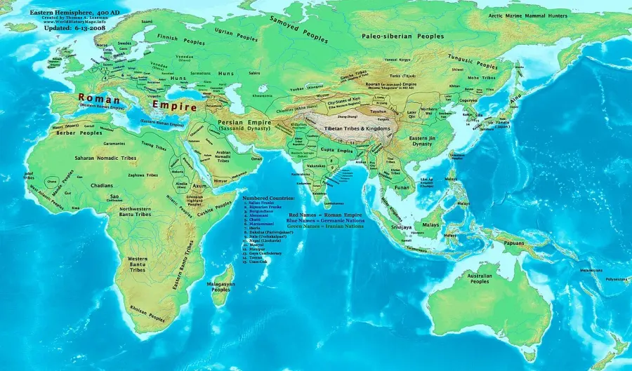 La carte Années 410