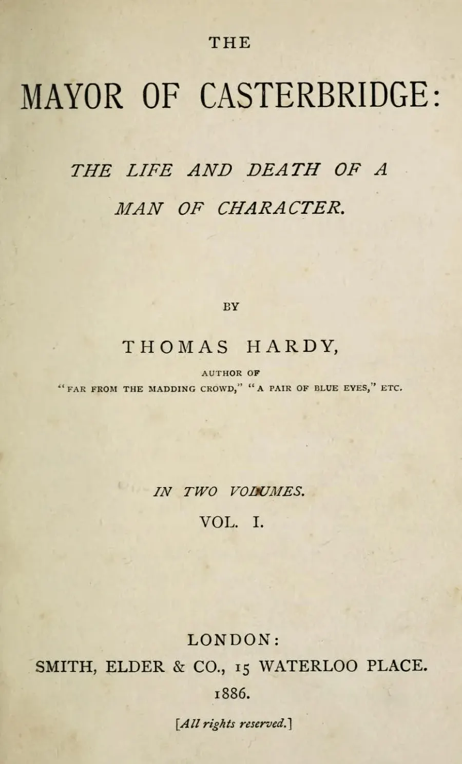 The The Mayor of Casterbridge card