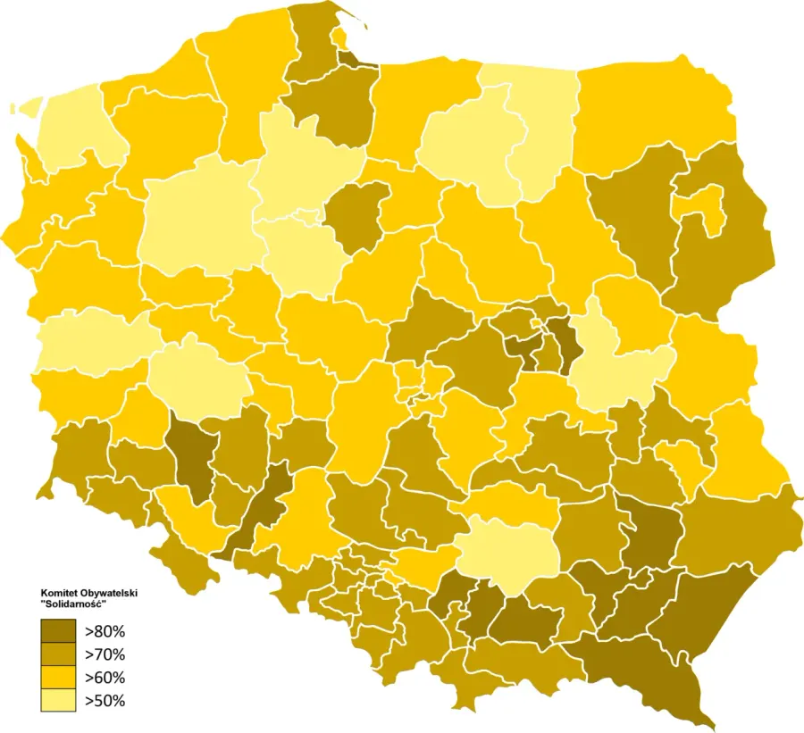 The 1989 Polish parliamentary election card