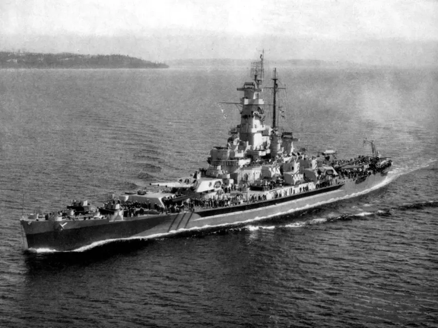 La carte USS Massachusetts