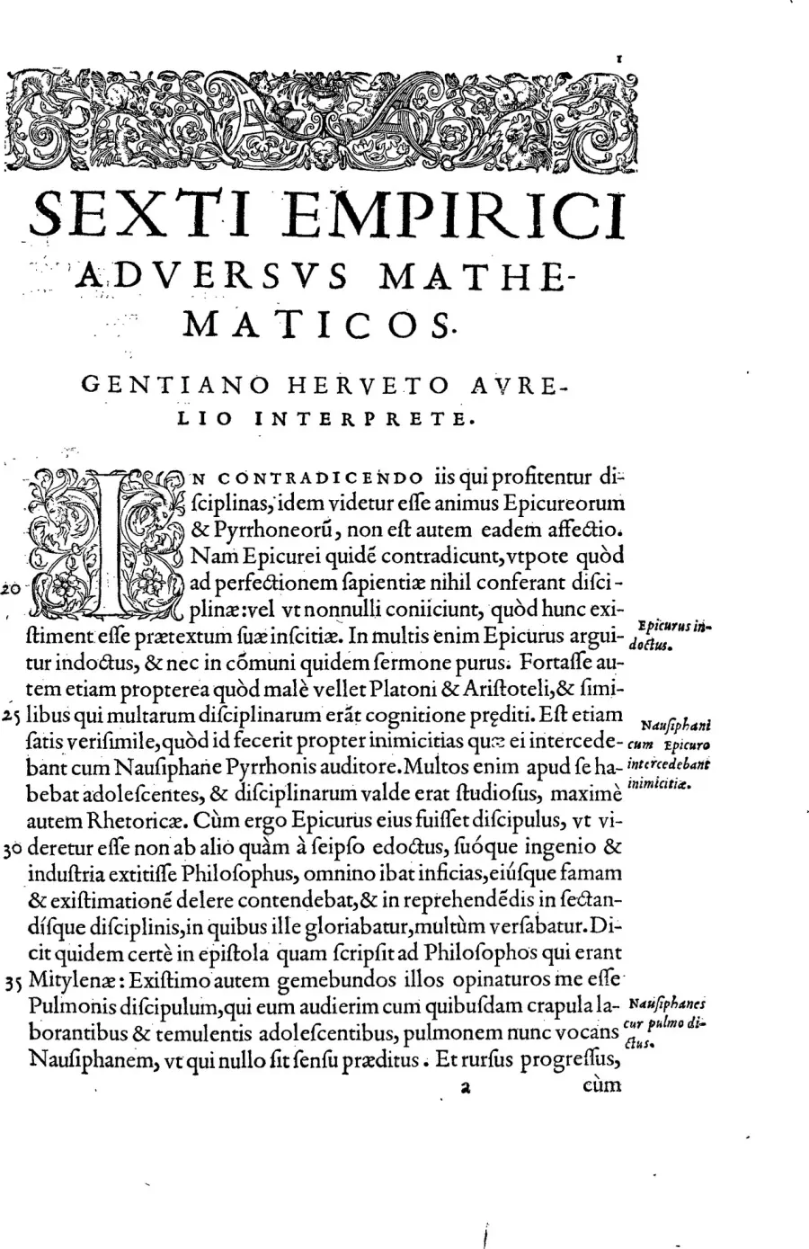 La carte Sextus Empiricus