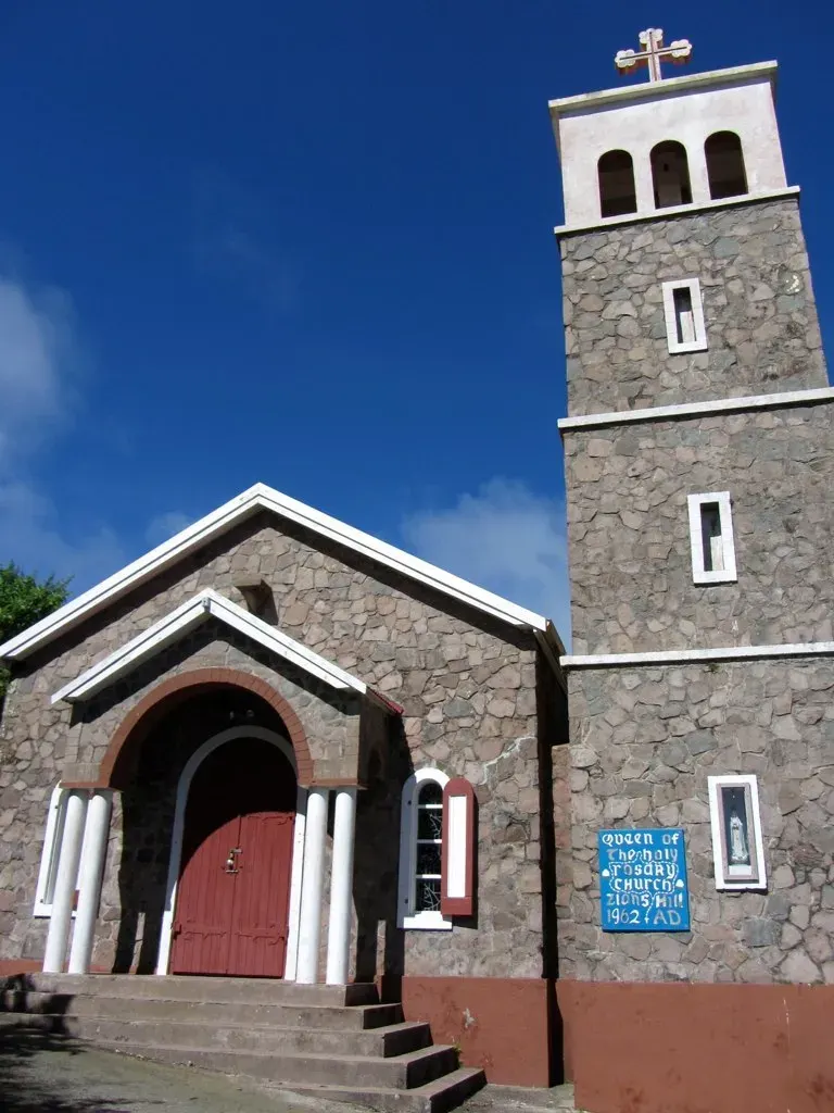 The Holy Rosary Church, Saba card