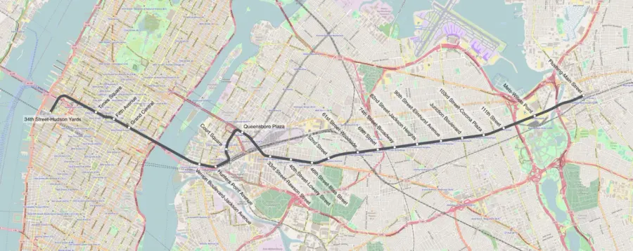 La carte IRT Flushing Line