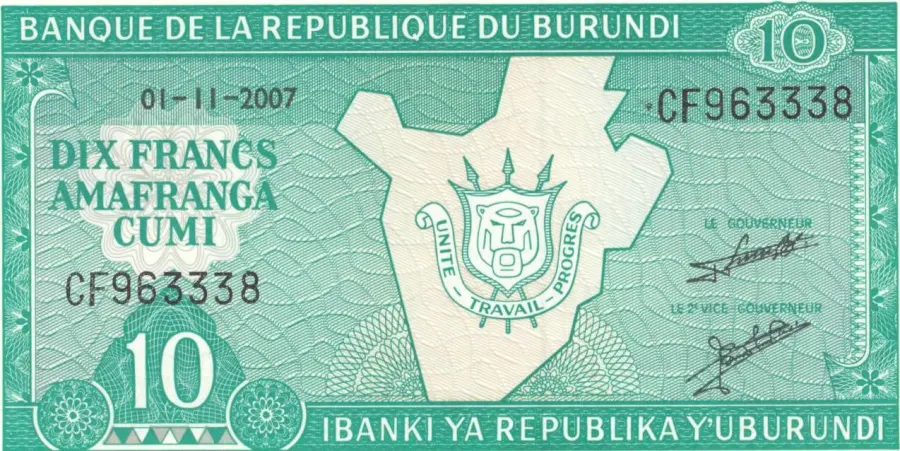 The Burundian franc card