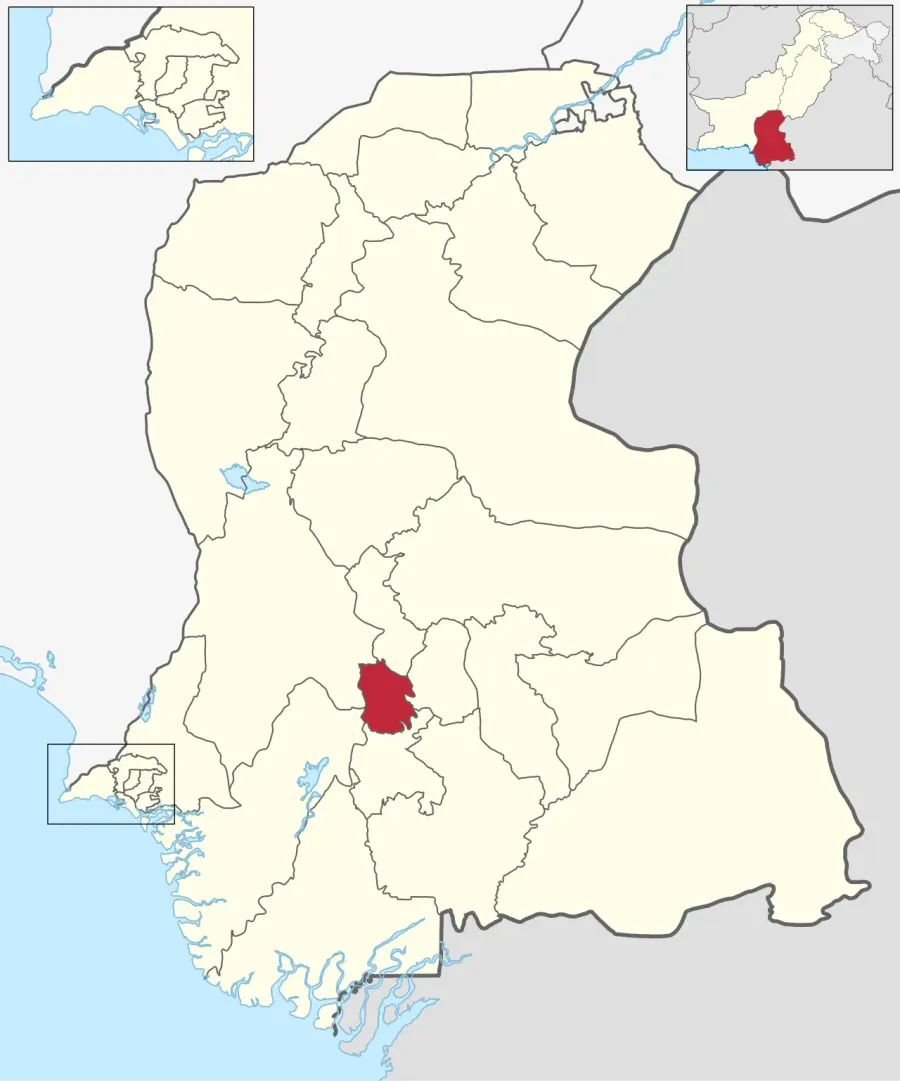 La carte District d'Hyderabad