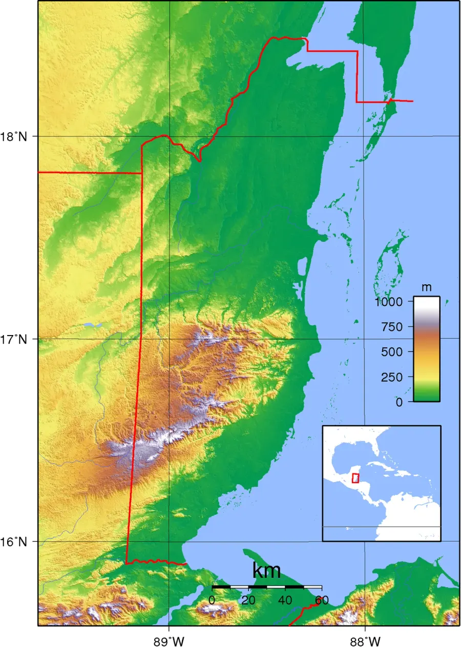 La carte Belize
