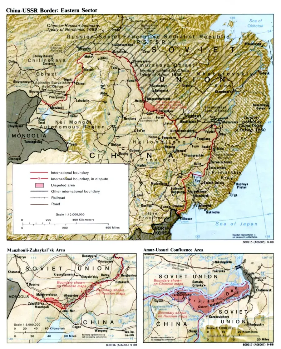 La carte Conflit frontalier sino-soviétique de 1969