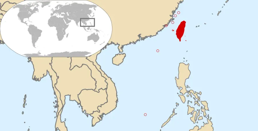 La carte Zone libre de la république de Chine