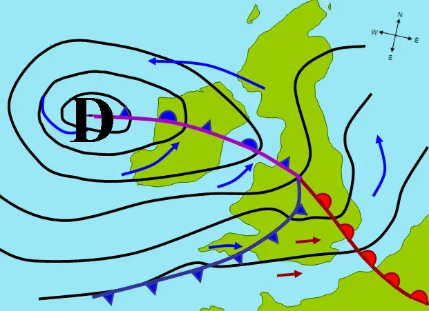 La carte Creux barométrique
