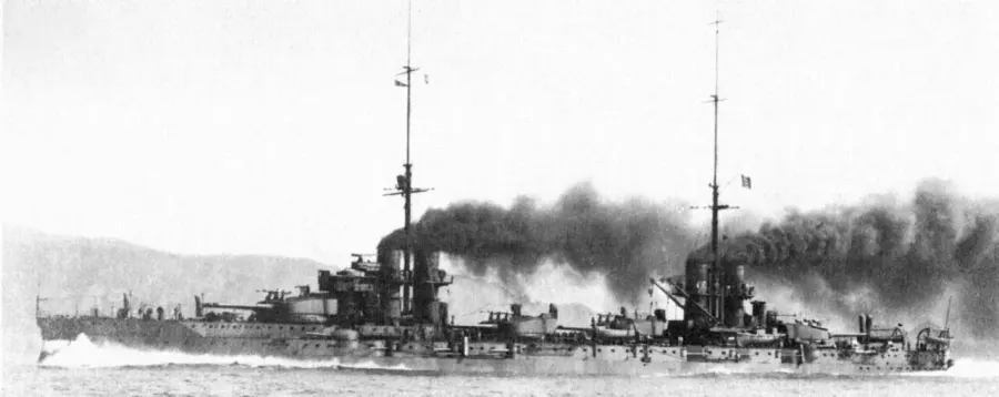 The Italian battleship Dante Alighieri card