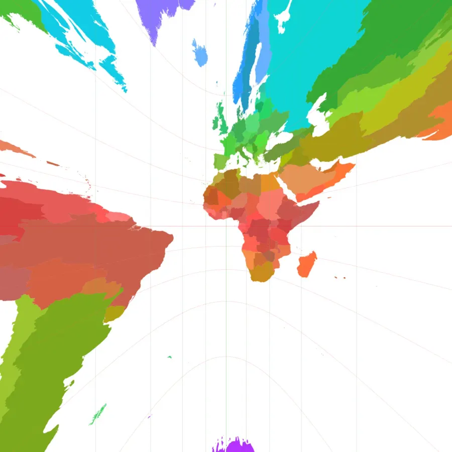 La carte Projection gnomonique