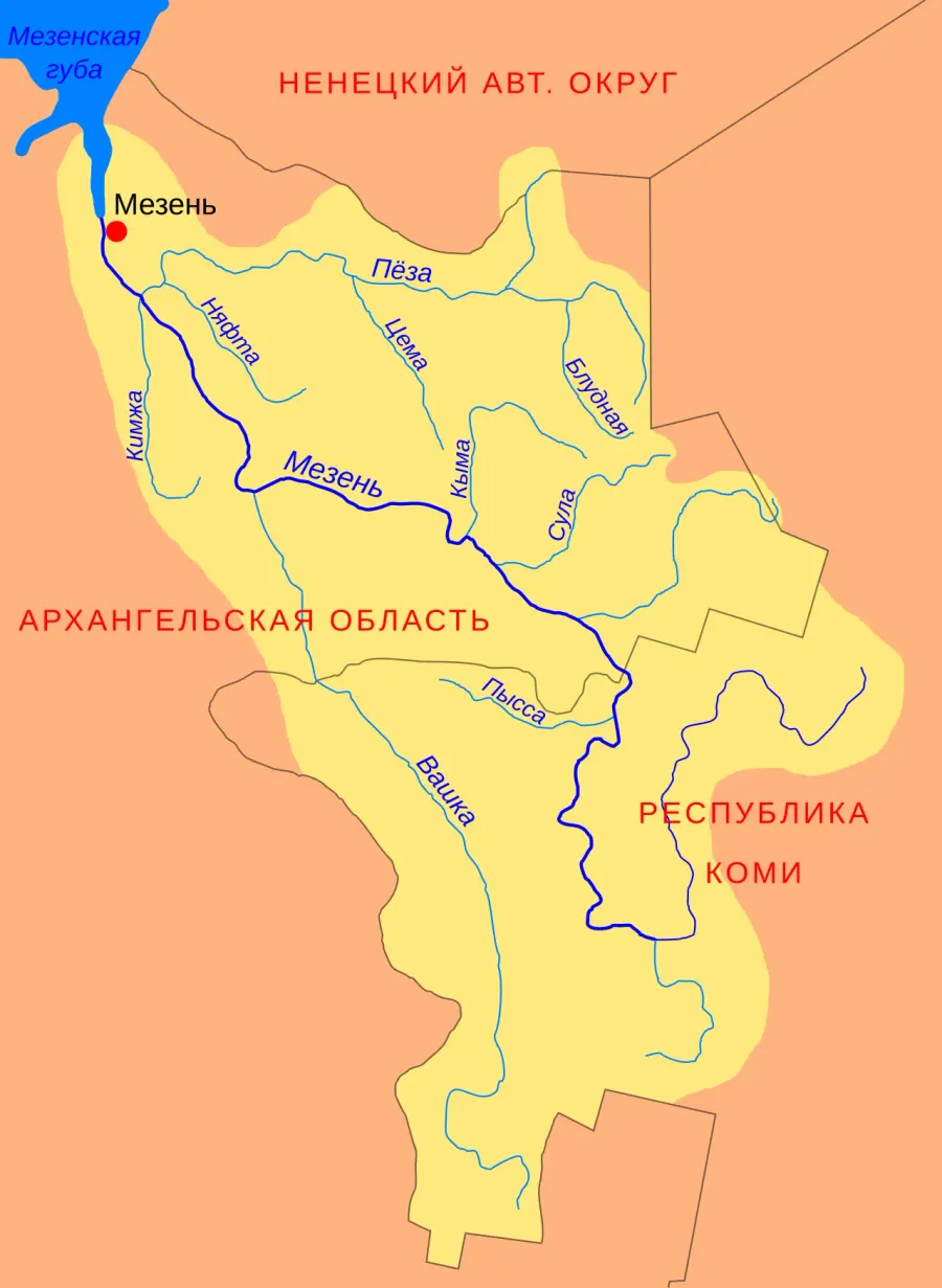 La carte Mezenskaïa Pijma