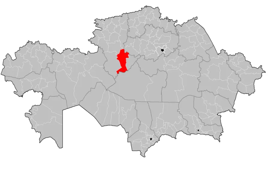 La carte District d'Amangeldi