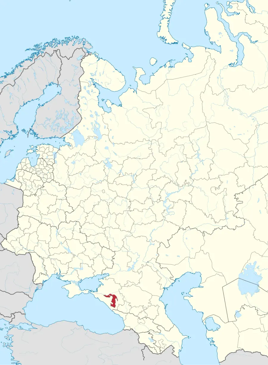 La carte Oblast autonome adyguéen