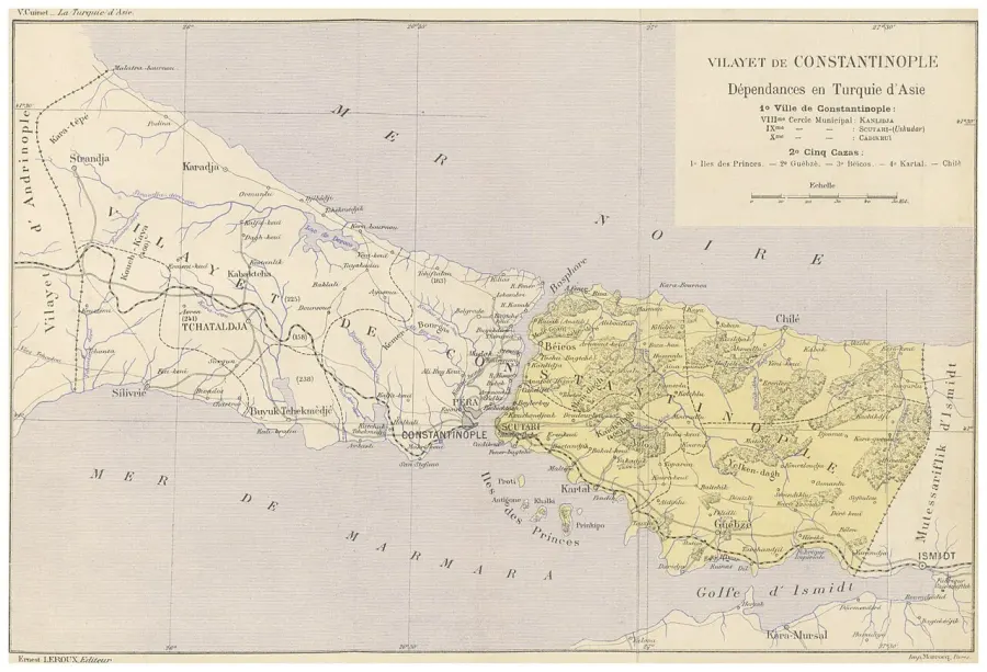 The Constantinople vilayet card