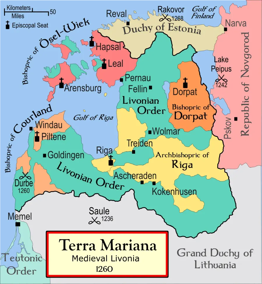 La carte Bataille de Rakvere