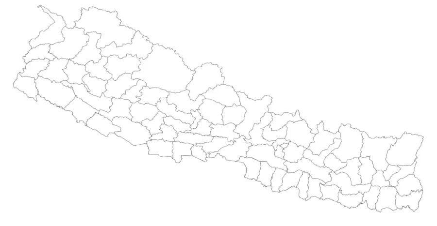 La carte Districts du Népal