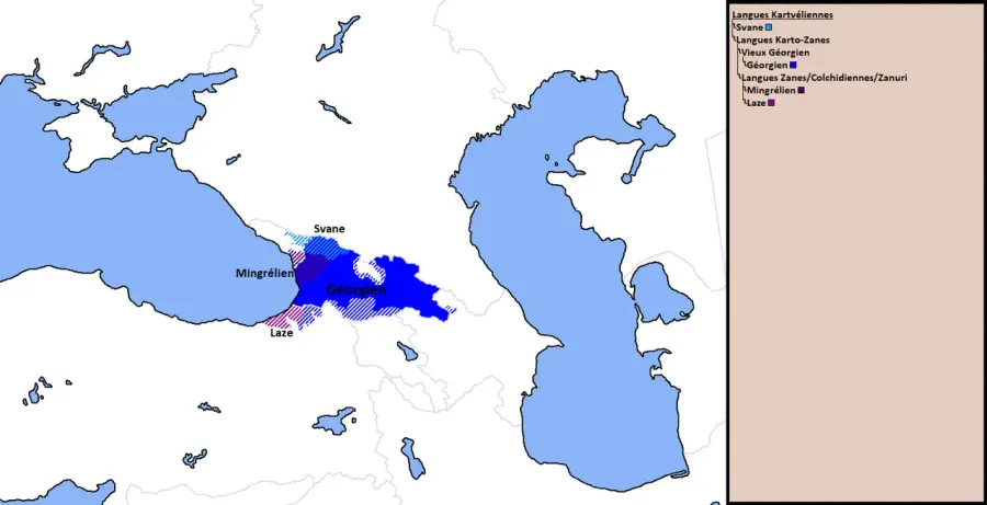 La carte Langues zanes