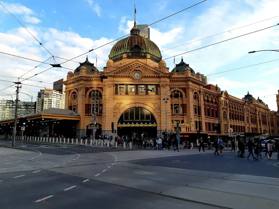 The Flinders Street railway station card