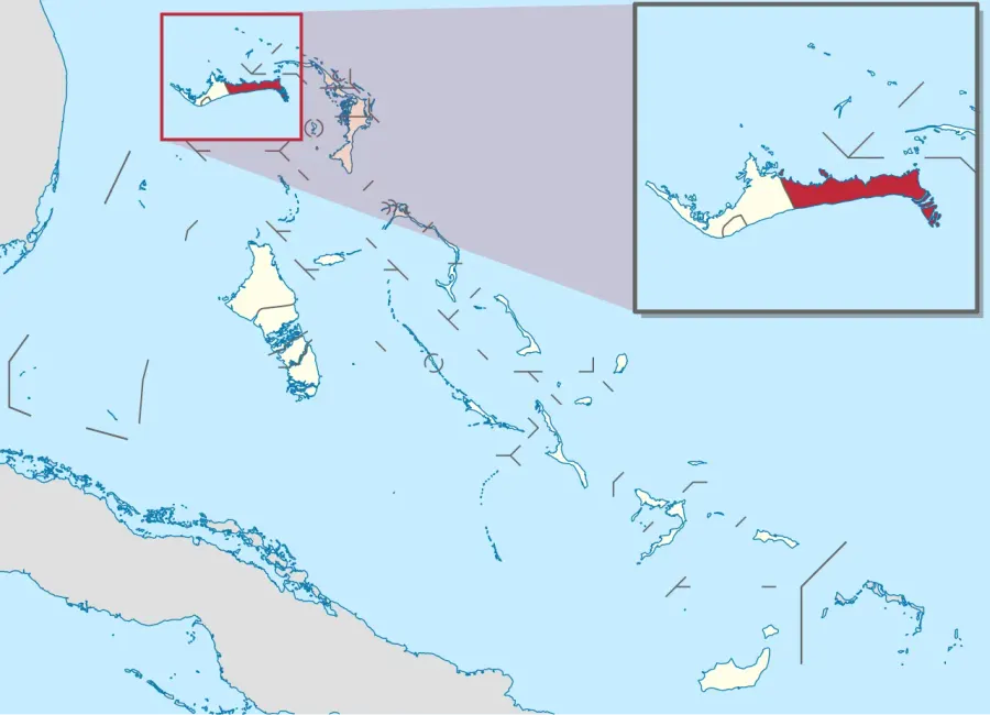 La carte East Grand Bahama