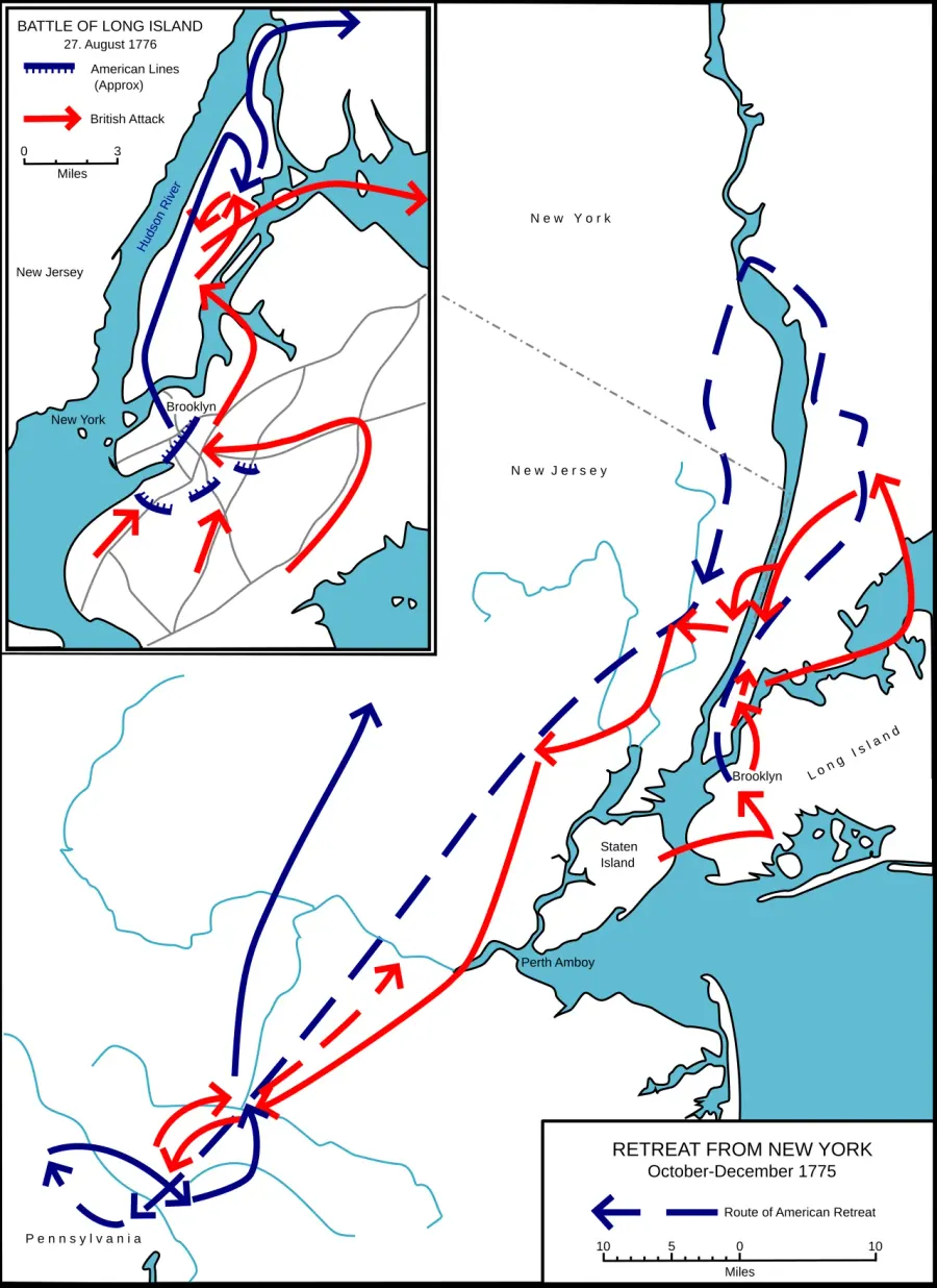 La carte Campagne de New York et du New Jersey