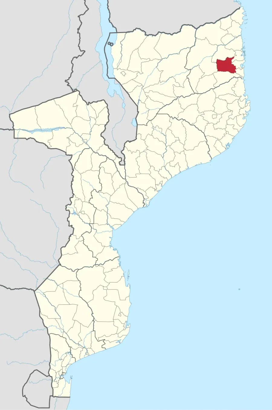 La carte District d'Ancuabe