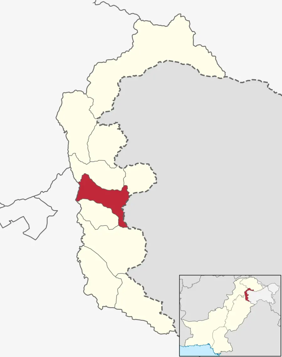 The Poonch District, Pakistan card